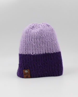 Merino Purple Mix Rib Knit Toque