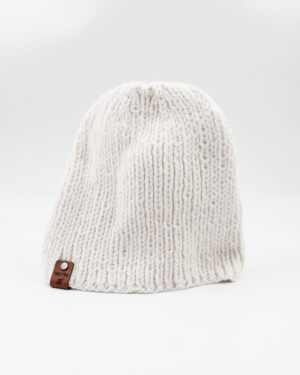 Short Chunky Ribbed Knit Alpaca Blend Beanie